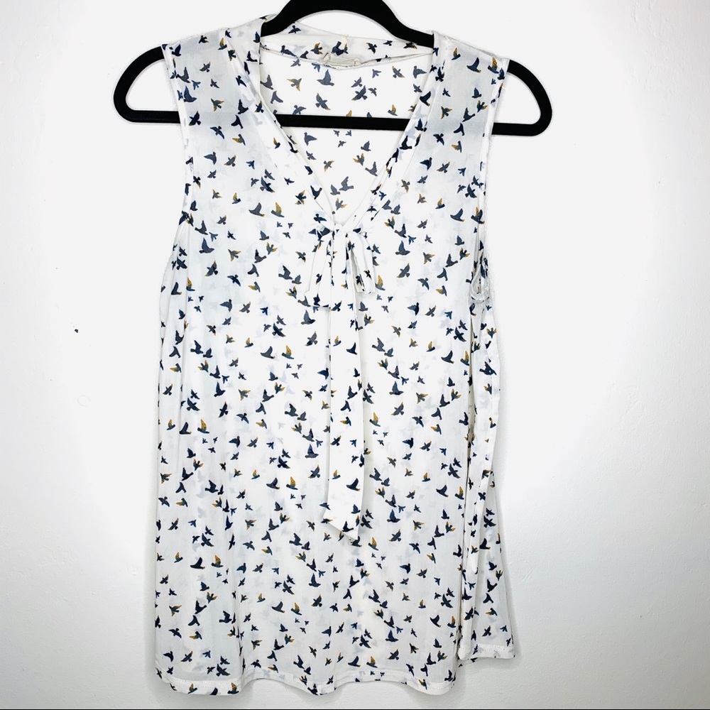EMBER WHITE BIRDS BLOUSE MEDIUM